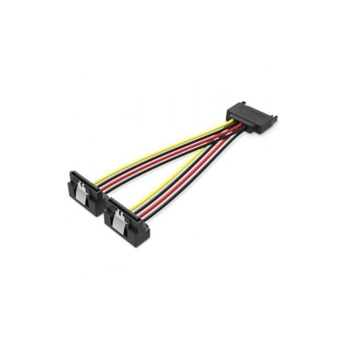 Cable Alimentación Vention KDBBB/ SATA Macho - 2x SATA Hembra/ 15cm/ Negro | Alimentación y Datos