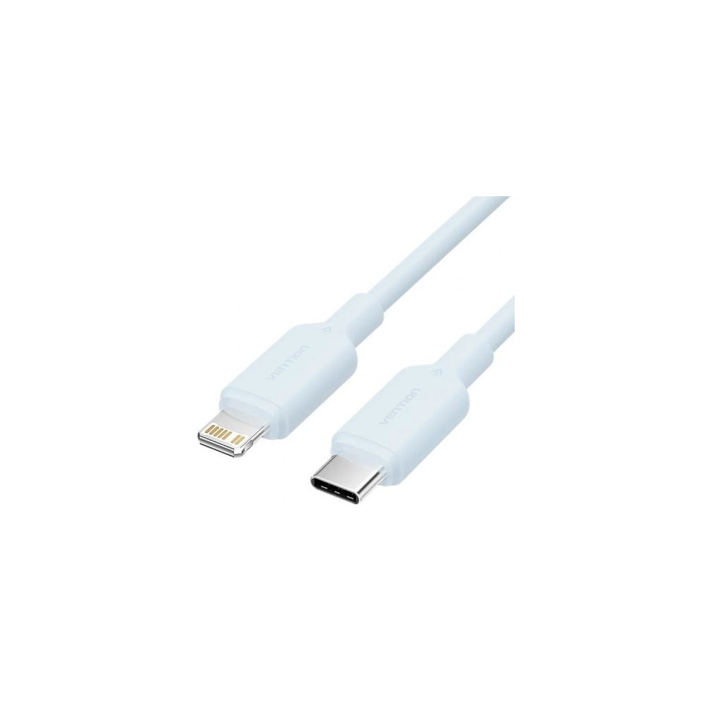 Cable USB 2.0 Tipo-C Lightning Vention LAKSH/ USB Tipo-C Macho - Lightning Macho/ Hasta 27W/ 480Mbps/ 2m/ Azul | Lightning