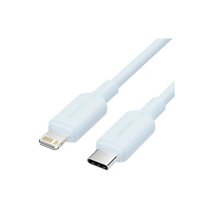 Cable USB 2.0 Tipo-C Lightning Vention LAKSH/ USB Tipo-C Macho - Lightning Macho/ Hasta 27W/ 480Mbps/ 2m/ Azul | Lightning