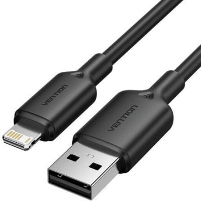 Cable USB 2.0 Lightning Vention LAMBF/ USB Macho - Lightning Macho/ 480Mbps/ 1m/ Negro | Lightning