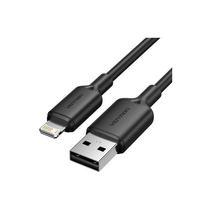 Cable USB 2.0 Lightning Vention LAMBF/ USB Macho - Lightning Macho/ 480Mbps/ 1m/ Negro | Lightning