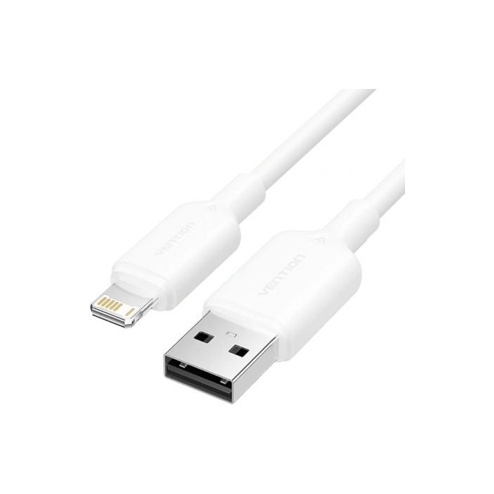 Cable USB 2.0 Lightning Vention LAMWF/ USB Macho - Lightning Macho/ 480Mbps/ 1m/ Blanco | Lightning