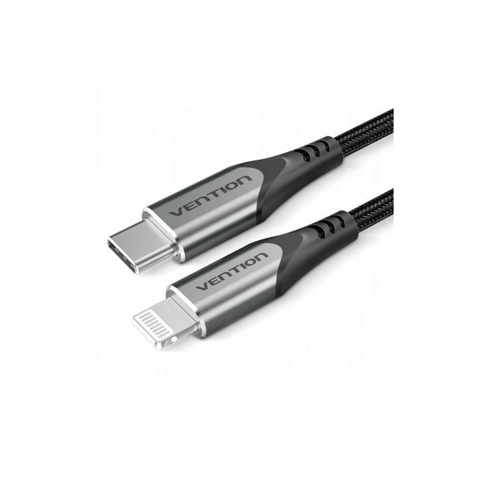 Cable USB 2.0 Tipo-C Lightning Vention TACHF/ USB Tipo-C Macho - Lightning Macho/ 480Mbps/ 1m/ Gris | Lightning
