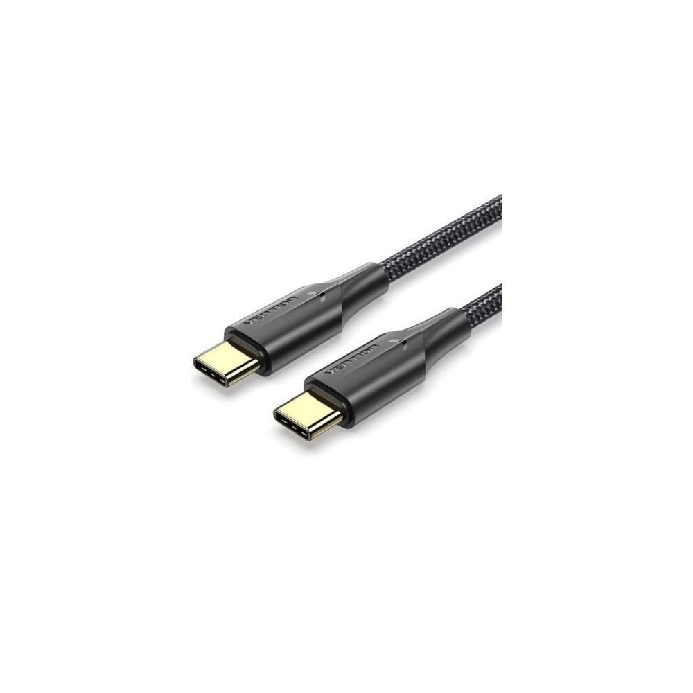 Cable USB 2.0 Tipo-C 3A Vention TAUBH/ USB Tipo-C Macho - USB Tipo-C Macho/ 480Mbps/ 2m/ Negro | USB-C