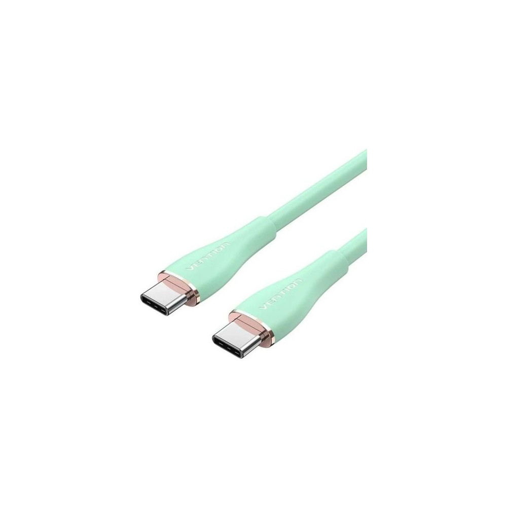 Cable USB 2.0 Tipo-C Vention TAWGF/ USB Tipo-C Macho - USB Tipo-C Macho/ Hasta 100W/ 480Mbps/ 1m/ Verde | USB