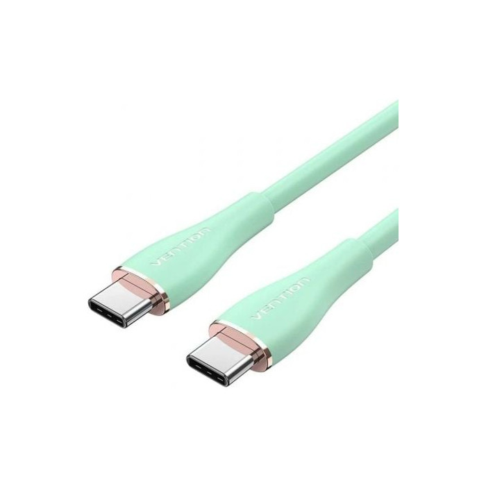 Cable USB 2.0 Tipo-C Vention TAWGF/ USB Tipo-C Macho - USB Tipo-C Macho/ Hasta 100W/ 480Mbps/ 1m/ Verde | USB