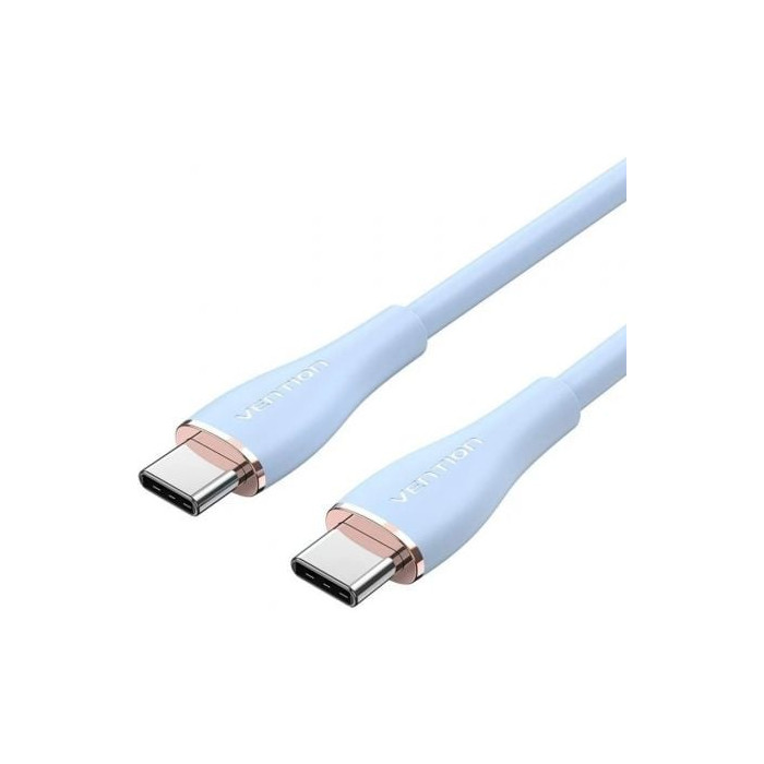 Cable USB 2.0 Tipo-C Vention TAWSG/ USB Tipo-C Macho - USB Tipo-C Macho/ Hasta 100W/ 480Mbps/ 1.5m/ Azul | USB-C