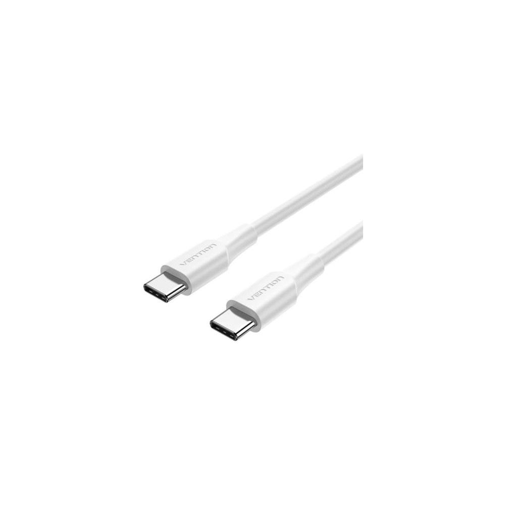 Cable USB 2.0 Tipo-C 3A Vention TAXWD/ USB Tipo-C Macho - USB Tipo-C Macho/ Hasta 60W/ 480Mbps/ 50cm/ Blanco | USB-C