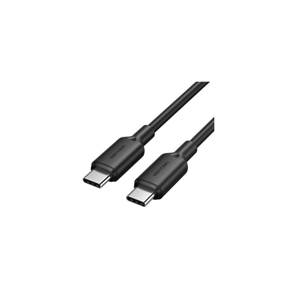 Cable USB 2.0 Tipo-C 3A Vention TRCBH/ USB Tipo-C Macho - USB Tipo-C Macho/ Hasta 60W/ 480Mbps/ 2m/ Negro | USB-C