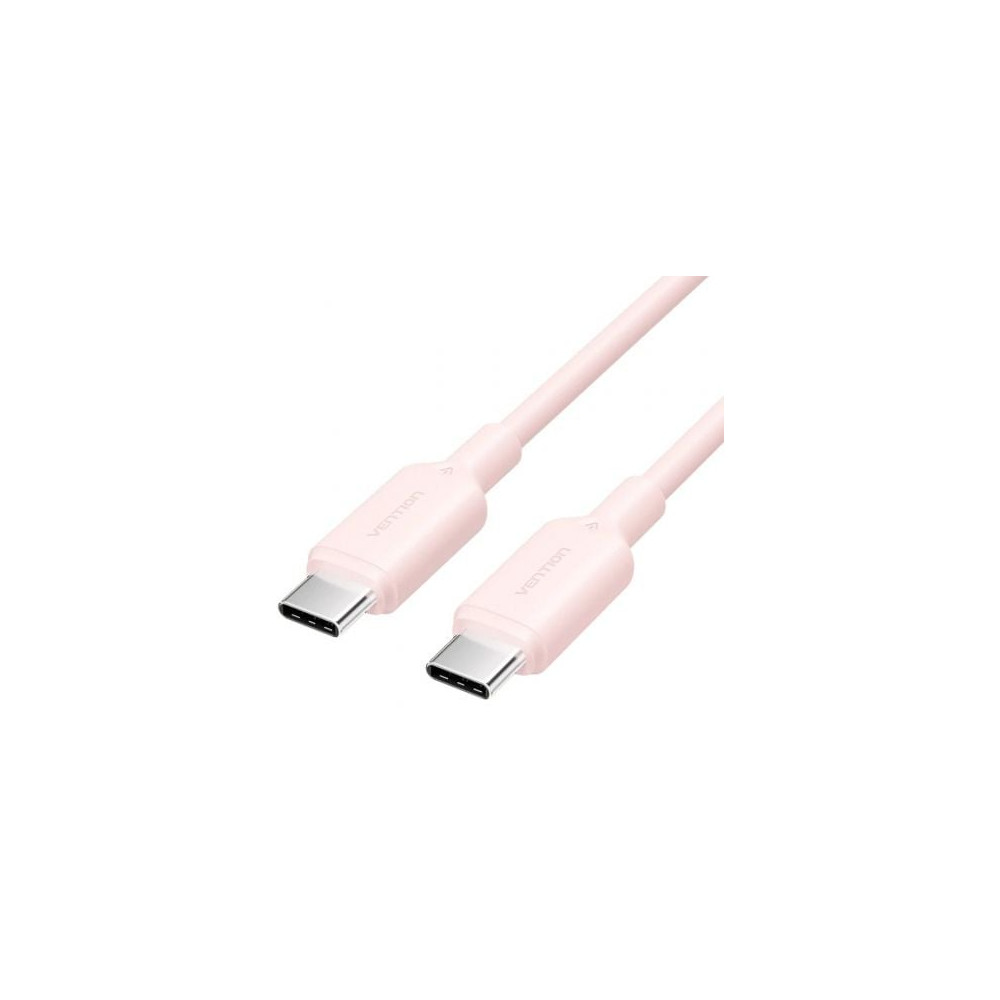 Cable USB 2.0 Tipo-C 3A Vention TRCPF/ USB Tipo-C Macho - USB Tipo-C Macho/ Hasta 60W/ 480Mbps/ 1m/ Rosa | USB-C