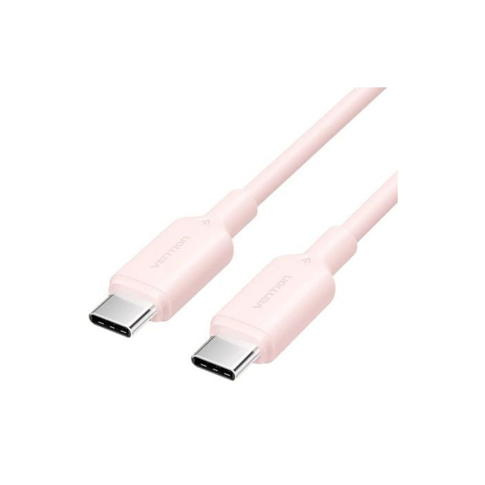 Cable USB 2.0 Tipo-C 3A Vention TRCPH/ USB Tipo-C Macho - USB Tipo-C Macho/ Hasta 60W/ 480Mbps/ 2m/ Rosa | USB-C