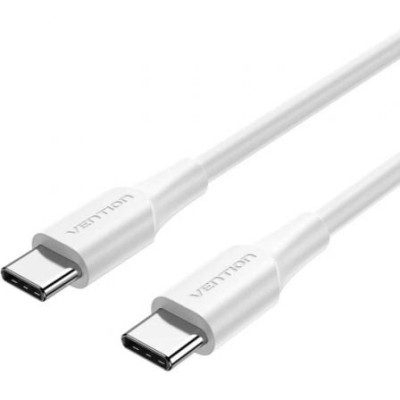 Cable USB 2.0 Tipo-C 3A Vention TRCWF/ USB Tipo-C Macho - USB Tipo-C Macho/ Hasta 60W/ 480Mbps/ 1m/ Blanco | USB-C