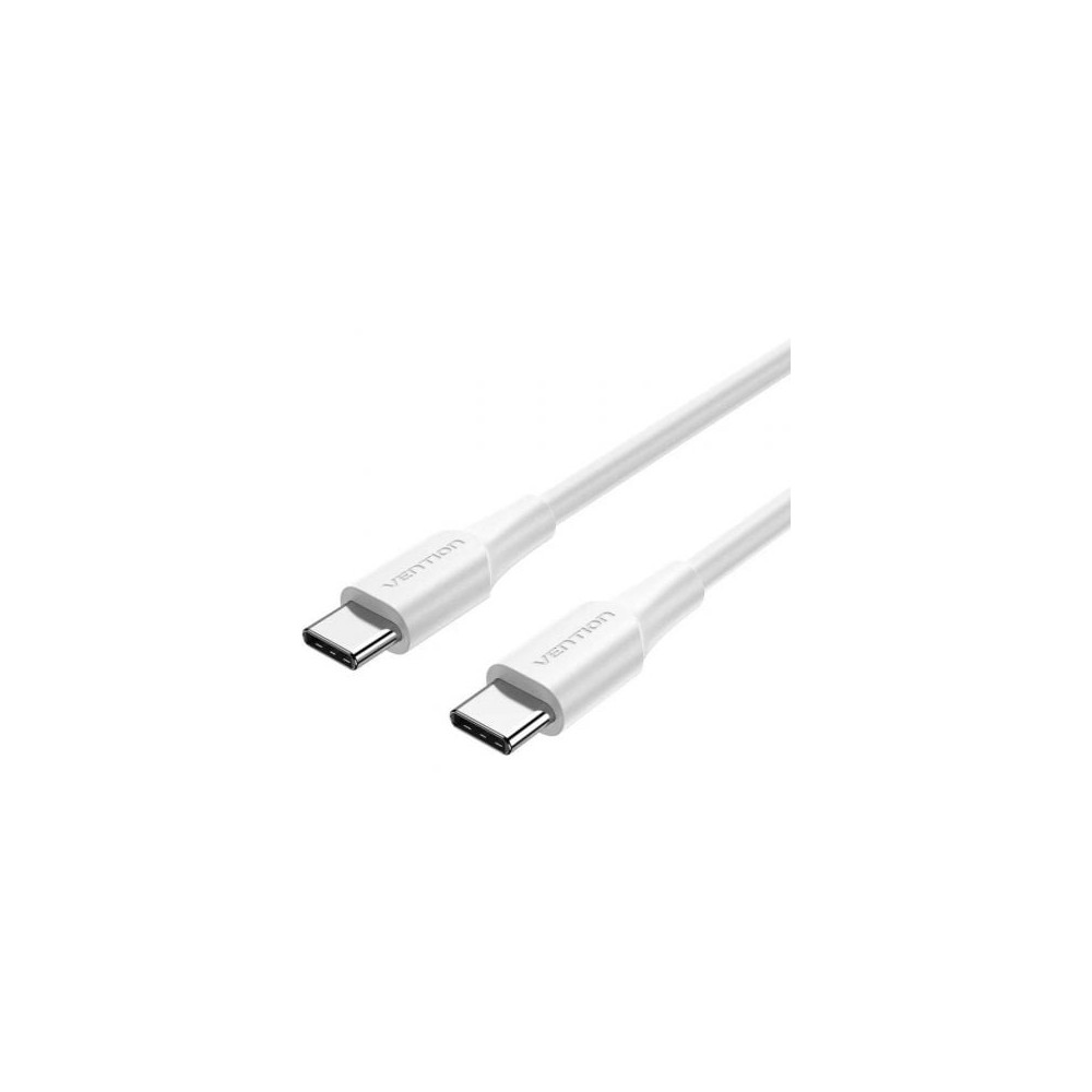 Cable USB 2.0 Tipo-C 3A Vention TRCWF/ USB Tipo-C Macho - USB Tipo-C Macho/ Hasta 60W/ 480Mbps/ 1m/ Blanco | USB-C