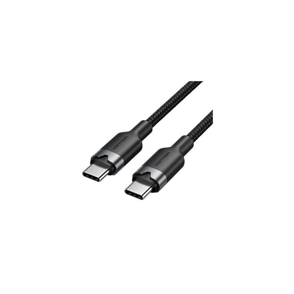 Cable USB 2.0 Tipo-C 3A Vention TRDBF/ USB Tipo-C Macho - USB Tipo-C Macho/ Hasta 60W/ 480Mbps/ 1m/ Negro | USB-C