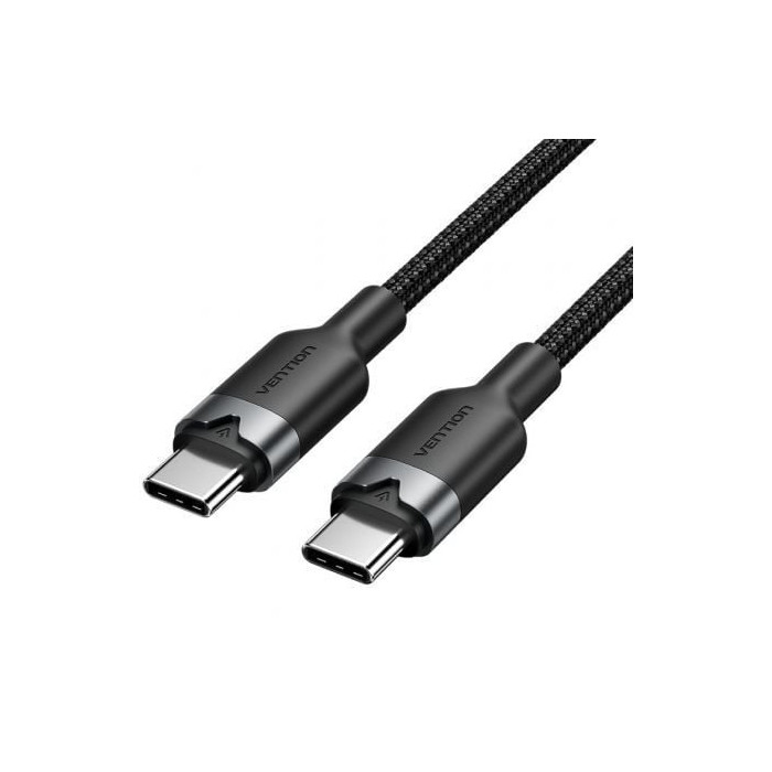Cable USB 2.0 Tipo-C 3A Vention TRDBH/ USB Tipo-C Macho - USB Tipo-C Macho/ Hasta 60W/ 480Mbps/ 2m/ Negro | USB-C
