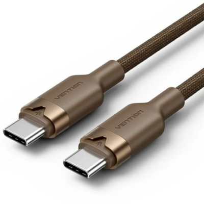 Cable USB 2.0 Tipo-C 3A Vention TRDJF/ USB Tipo-C Macho - USB Tipo-C Macho/ Hasta 60W/ 480Mbps/ 1m/ Oro Desierto | USB-C