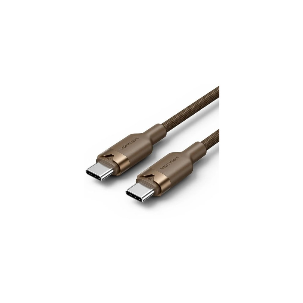 Cable USB 2.0 Tipo-C 3A Vention TRDJF/ USB Tipo-C Macho - USB Tipo-C Macho/ Hasta 60W/ 480Mbps/ 1m/ Oro Desierto | USB-C