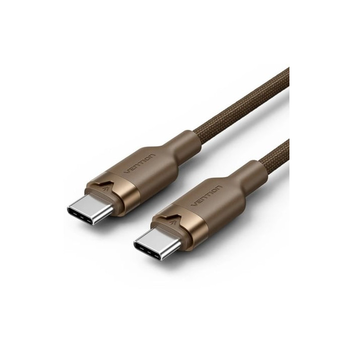 Cable USB 2.0 Tipo-C 3A Vention TRDJF/ USB Tipo-C Macho - USB Tipo-C Macho/ Hasta 60W/ 480Mbps/ 1m/ Oro Desierto | USB-C