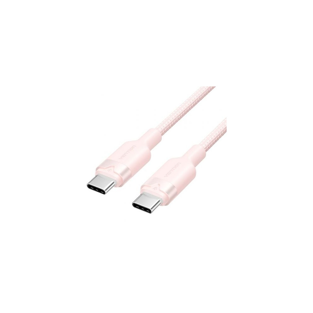 Cable USB 2.0 Tipo-C 3A Vention TRDPF/ USB Tipo-C Macho - USB Tipo-C Macho/ Hasta 60W/ 480Mbps/ 1m/ Rosa | USB-C