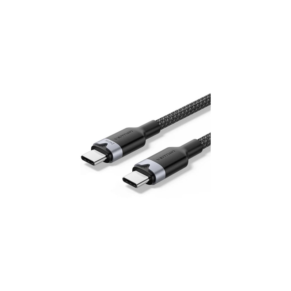 Cable USB 2.0 Tipo-C 5A Vention TRIBF/ USB Tipo-C Macho - USB Tipo-C Macho/ Hasta 240W/ 480Mbps/ 1m/ Negro | USB-C