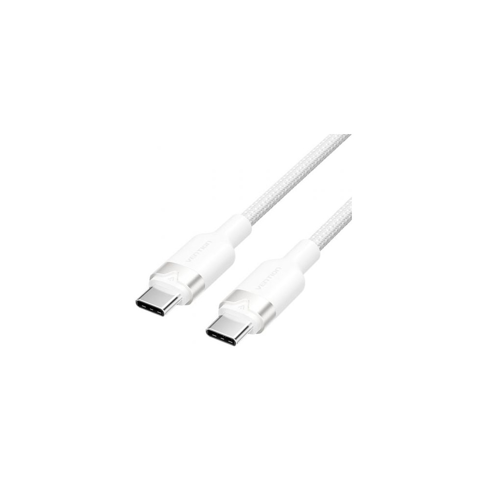 Cable USB 2.0 Tipo-C 3A Vention TRDWH/ USB Tipo-C Macho - USB Tipo-C Macho/ Hasta 60W/ 480Mbps/ 2m/ Blanco | USB-C