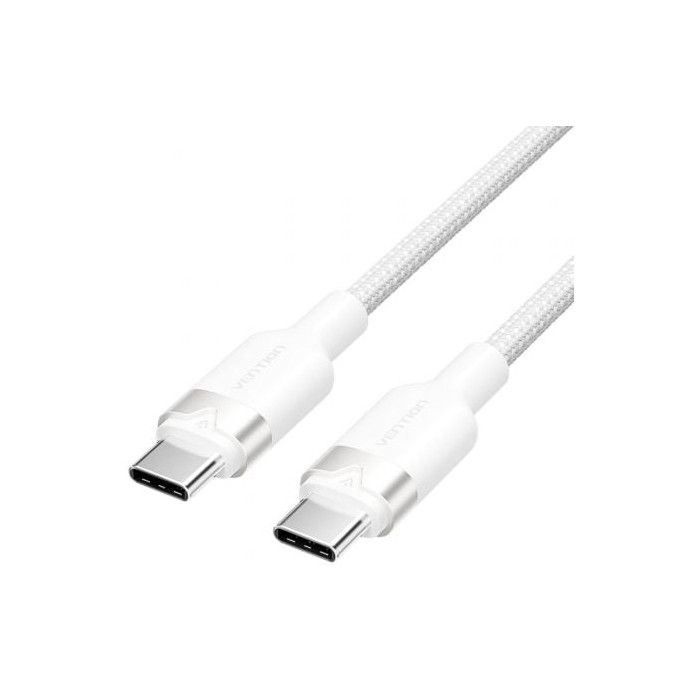 Cable USB 2.0 Tipo-C 3A Vention TRDWH/ USB Tipo-C Macho - USB Tipo-C Macho/ Hasta 60W/ 480Mbps/ 2m/ Blanco | USB-C