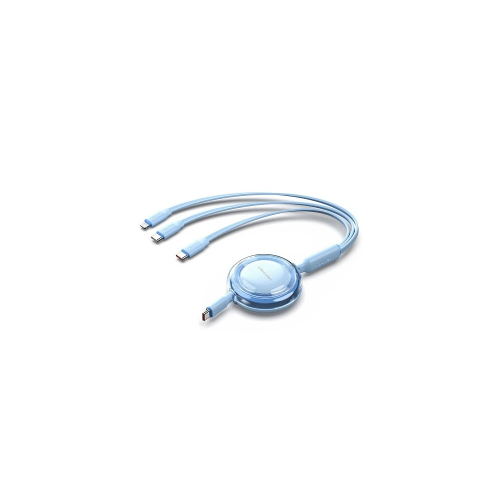Cable USB Tipo-C 2.0 5A Vention TRJSBE/ USB Tipo-C Macho - 3x USB Tipo-C Macho/ Hasta 100W/ 480Mbps/ 1.1m/ Azul | USB-C