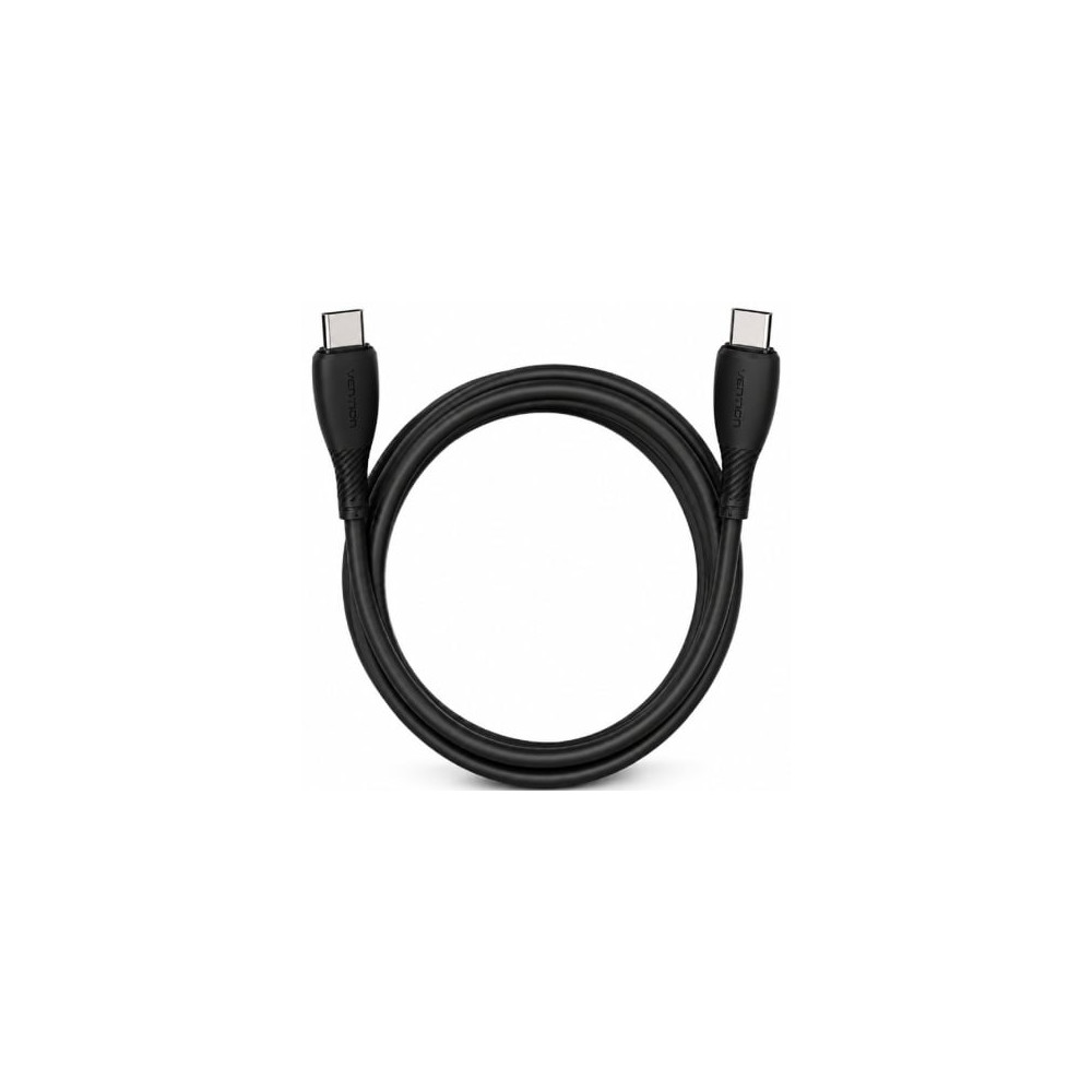 Cable USB 2.0 Tipo-C Vention TRVBF/ USB Tipo-C Macho - USB Tipo-C Macho/ Hasta 60W/ 480Mbps/ 1m/ Negro | USB-C