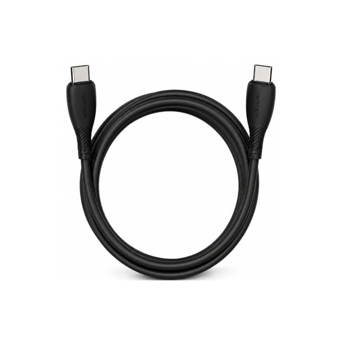 Cable USB 2.0 Tipo-C Vention TRVBF/ USB Tipo-C Macho - USB Tipo-C Macho/ Hasta 60W/ 480Mbps/ 1m/ Negro | USB-C