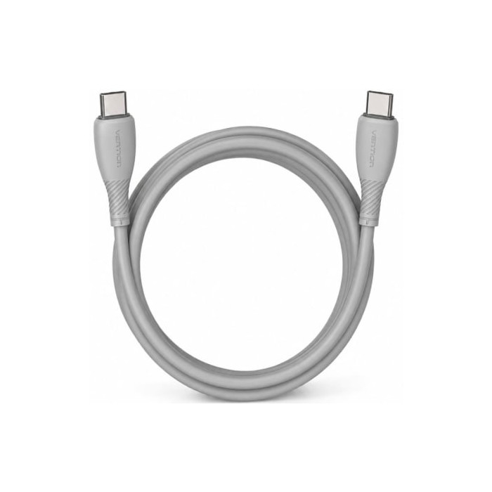 Cable USB 2.0 Tipo-C Vention TRVHF/ USB Tipo-C Macho - USB Tipo-C Macho/ Hasta 60W/ 480Mbps/ 1m/ Gris | USB-C