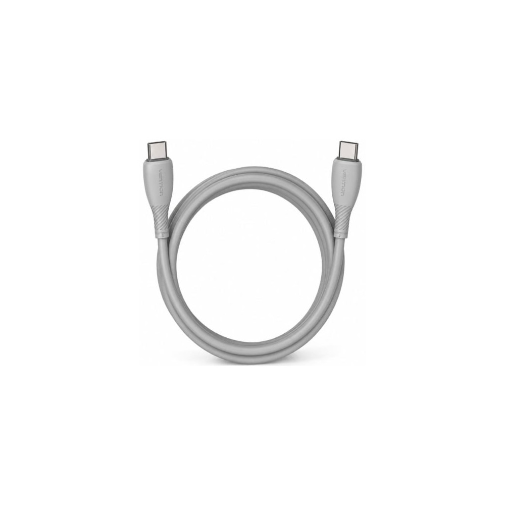 Cable USB 2.0 Tipo-C Vention TRVHH/ USB Tipo-C Macho - USB Tipo-C Macho/ Hasta 60W/ 480Mbps/ 2m/ Gris | USB-C