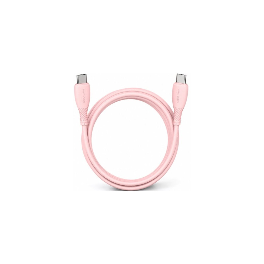 Cable USB 2.0 Tipo-C Vention TRVPH/ USB Tipo-C Macho - USB Tipo-C Macho/ Hasta 60W/ 480Mbps/ 2m/ Rosa | USB-C