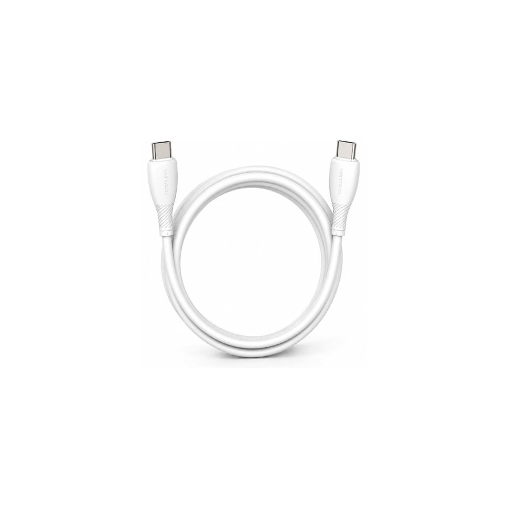 Cable USB 2.0 Tipo-C Vention TRVWH/ USB Tipo-C Macho - USB Tipo-C Macho/ Hasta 60W/ 480Mbps/ 2m/ Blanco | USB-C