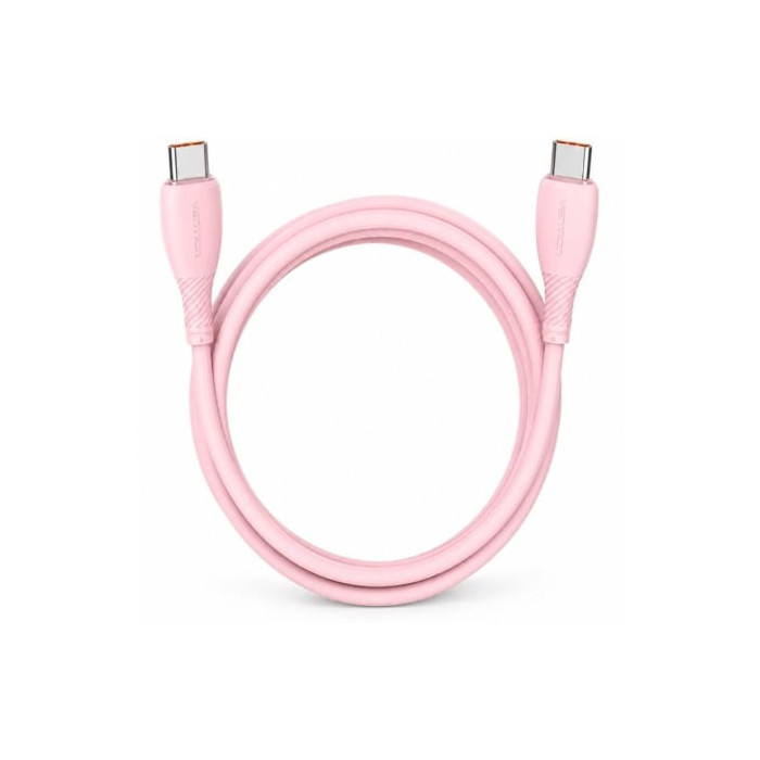 Cable USB 2.0 Tipo-C Vention TRWPH/ USB Tipo-C Macho - USB Tipo-C Macho/ Hasta 100W/ 480Mbps/ 2m/ Rosa | USB-C