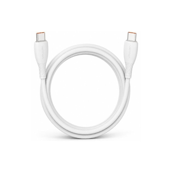 Cable USB 2.0 Tipo-C Vention TRWWH/ USB Tipo-C Macho - USB Tipo-C Macho/ Hasta 100W/ 480Mbps/ 2m/ Blanco | USB-C