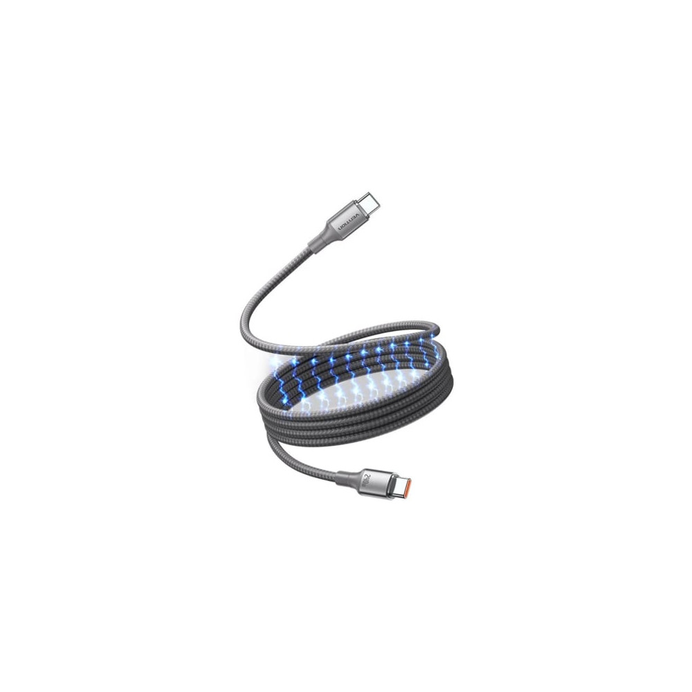 Cable Magnético USB 2.0 Tipo-C 5A Vention TSAJF/ USB Tipo-C Macho - USB Tipo-C Macho/ Hasta 240W/ 480Mbps/ 1m/ Titanio | USB-C