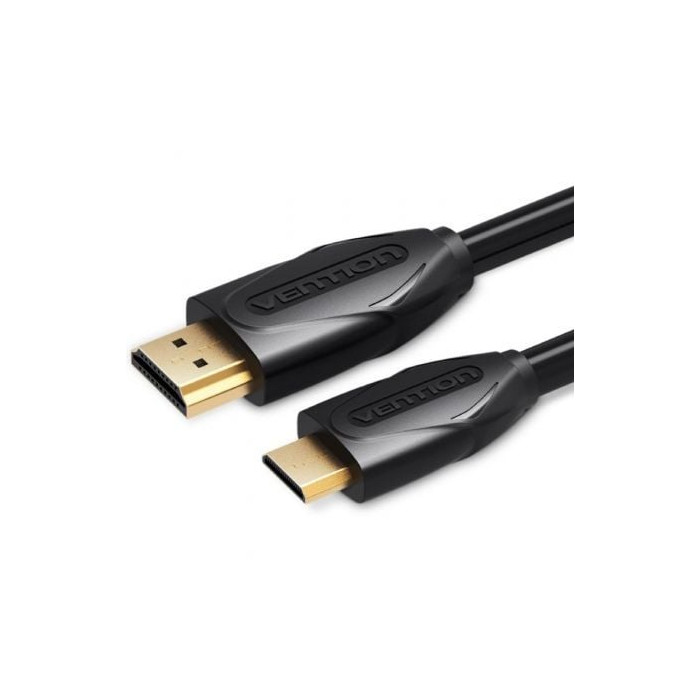 Cable HDMI Vention VAA-D02-B200/ HDMI Macho - Mini HDMI Macho/ 2m/ Negro | HDMI