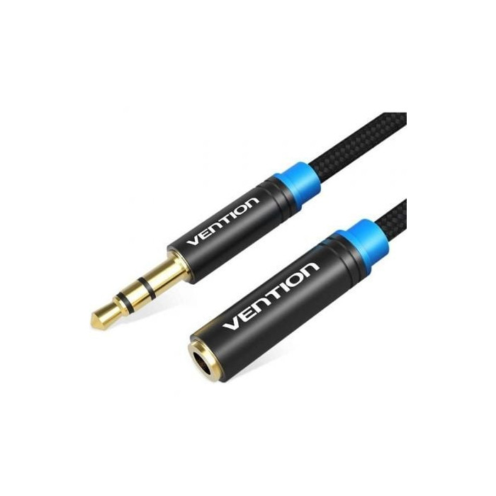Cable Estéreo Vention VAB-B06-B500-M/ Jack 3.5 Macho - Jack 3.5 Hembra/ 5m/ Negro | Audio