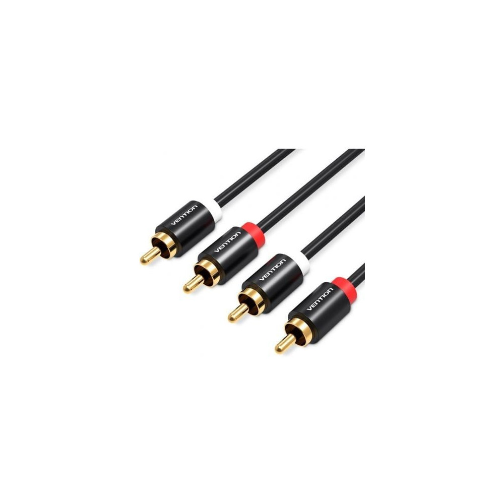 Cable Estéreo Vention VAB-R06-B200/ 2x RCA Macho - 2x RCA Macho/ 2m/ Negro | Audio