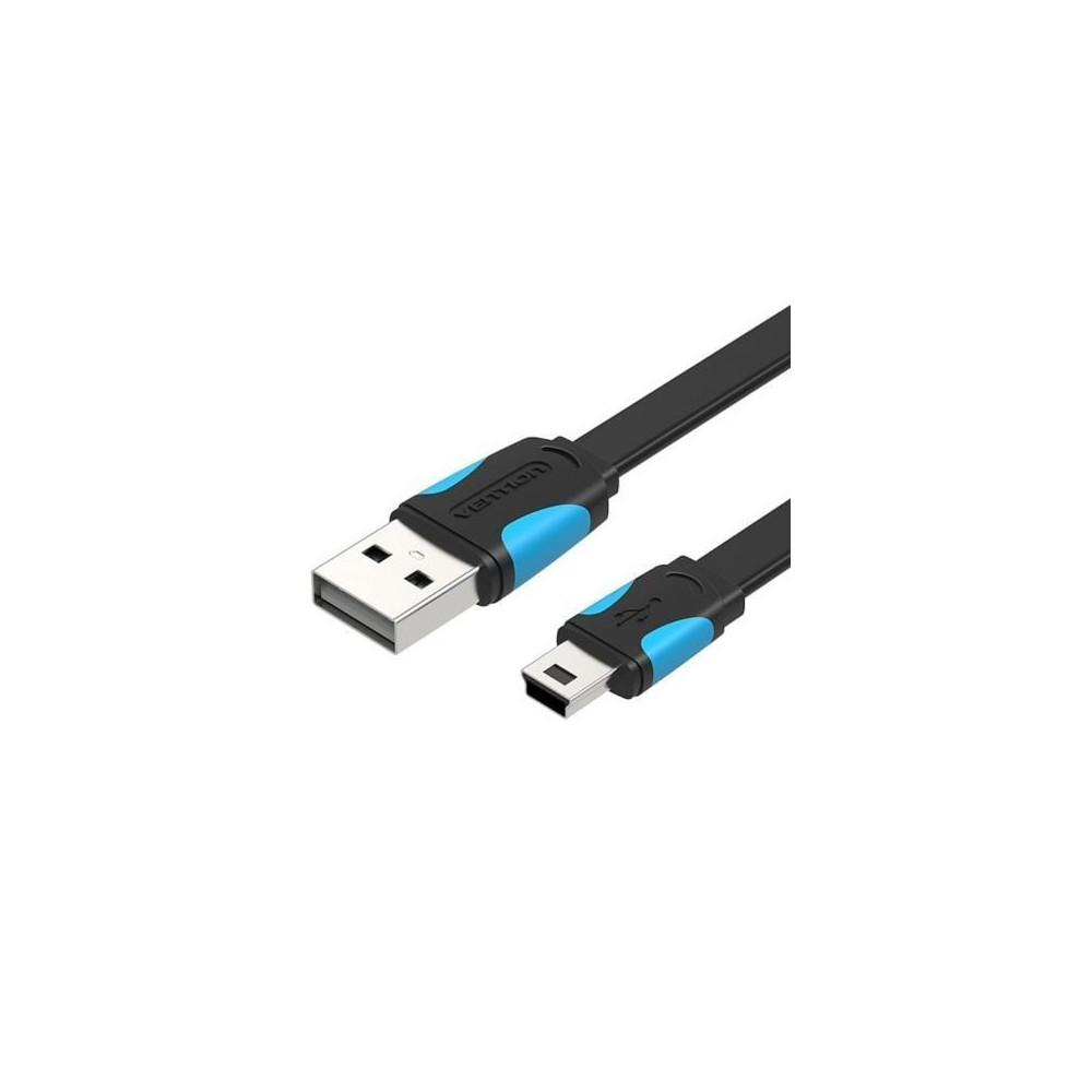 Cable USB 2.0 Vention VAS-A14-B100/ Mini USB Macho - USB Macho/ 480Mbps/ 1m/ Azul y Negro | USB