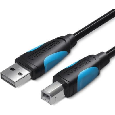 Cable USB 2.0 Impresora Vention VAS-A16-B100/ USB Tipo-B Macho - USB Macho/ 480Mbps/ 1m/ Negro | USB