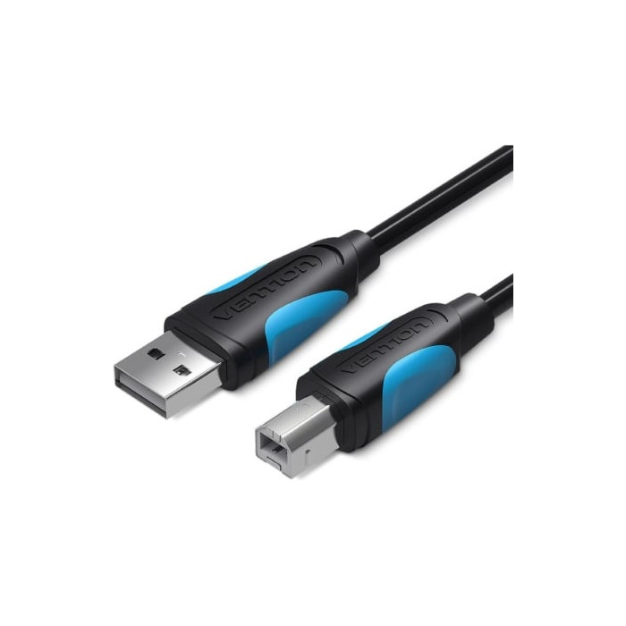 Cable USB 2.0 Impresora Vention VAS-A16-B100/ USB Tipo-B Macho - USB Macho/ 480Mbps/ 1m/ Negro | USB