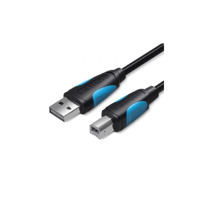 Cable USB 2.0 Impresora Vention VAS-A16-B300/ USB Tipo-B Macho - USB Macho/ 480Mbps/ 3m/ Negro | USB