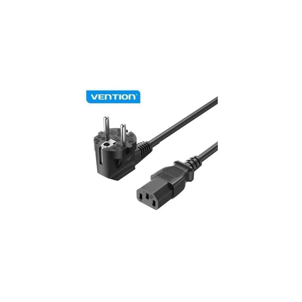 Cable de Alimentación Vention ZCJBAC/ IEC C13 Hembra - CEE7 Macho/ 1.8m/ Negro | Alimentación y Datos