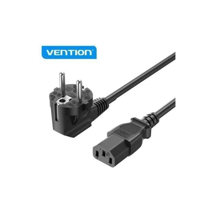 Cable de Alimentación Vention ZCJBAC/ IEC C13 Hembra - CEE7 Macho/ 1.8m/ Negro | Alimentación y Datos