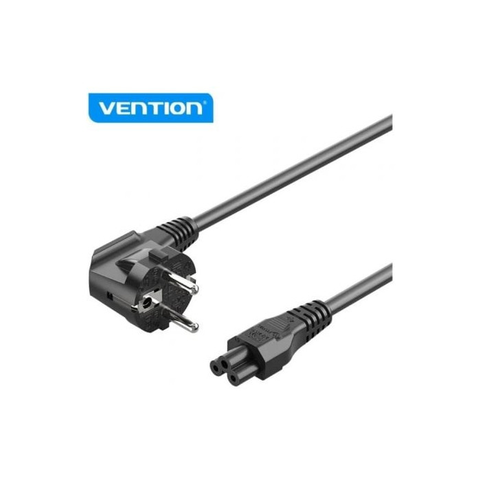 Cable de Alimentación Vention ZCKBAC/ IEC C5 Hembra - CEE7 Macho/ 1.8m/ Negro | Alimentación y Datos