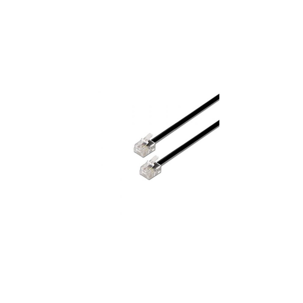 Cable de Teléfono RJ11 6P4C Aisens A143-0319/ 2m/ Negro | 2 m