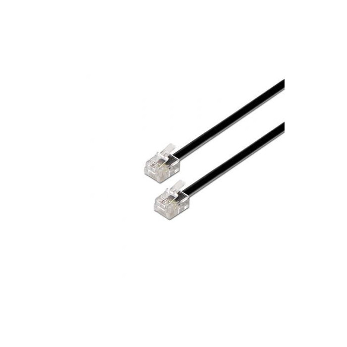 Cable de Teléfono RJ11 6P4C Aisens A143-0319/ 2m/ Negro | 2 m