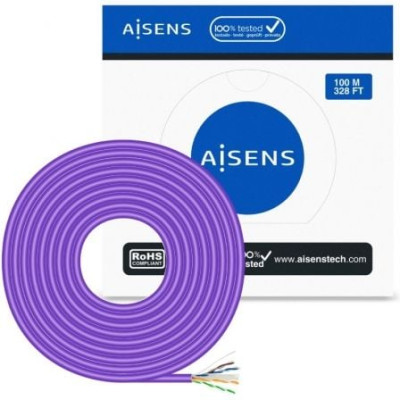 Bobina de Cable RJ45 AWG23 UTP Aisens A135-0747 Cat.6/ LSZH/ 100m/ Violeta | Bobinas