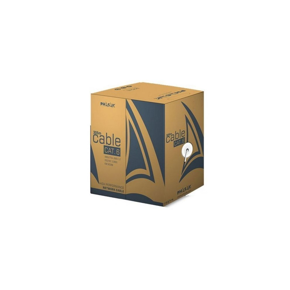 Bobina de Cable RJ45 UTP Phasak PHR 6302 Cat.6/ 305m/ Gris | Bobinas